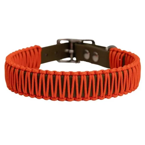 Biothane Paracord Halsband oliv orange