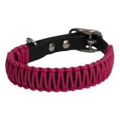 Biothane Paracord Halsband schwarz pink