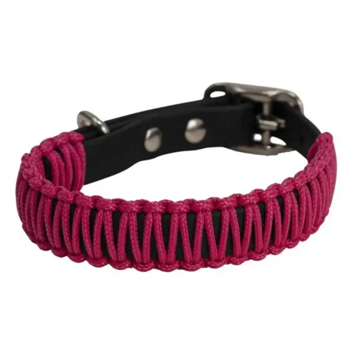 Biothane Paracord Halsband schwarz pink