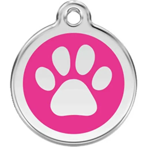 Hundemarke Pfotenabdruck pink