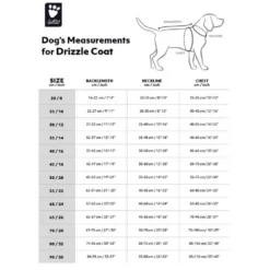 Hurtta Drizzle Regenmantel Groessentabelle