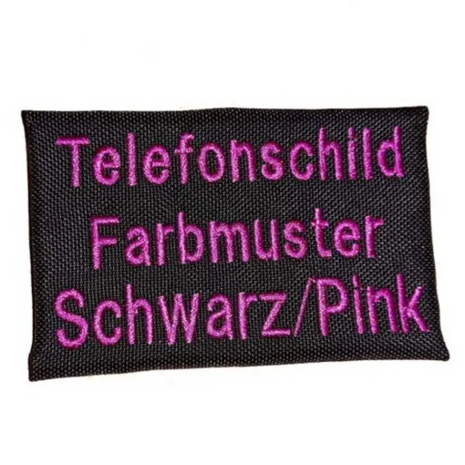 Telefonschild schwarz pink