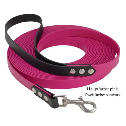 Biothane Schleppleine schwarz/pink