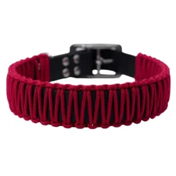 Biothane/Paracord Halsband schwarz/dunkelrot