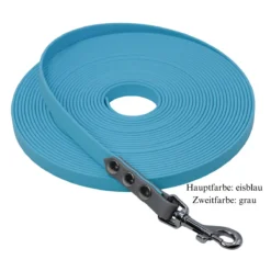 Biothane Schleppleine eisblau/grau