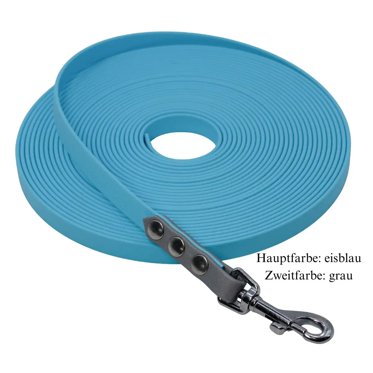 Biothane Schleppleine eisblau/grau