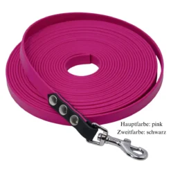 Biothane Schleppleine pink/schwarz